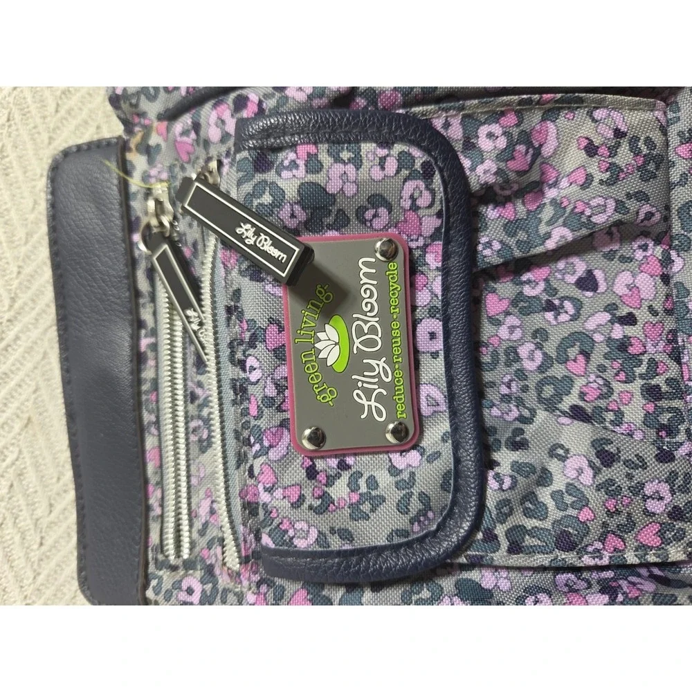 Lily Bloom Green Living Crossbody Bag Purple Floral Leopard Recycled Polyester